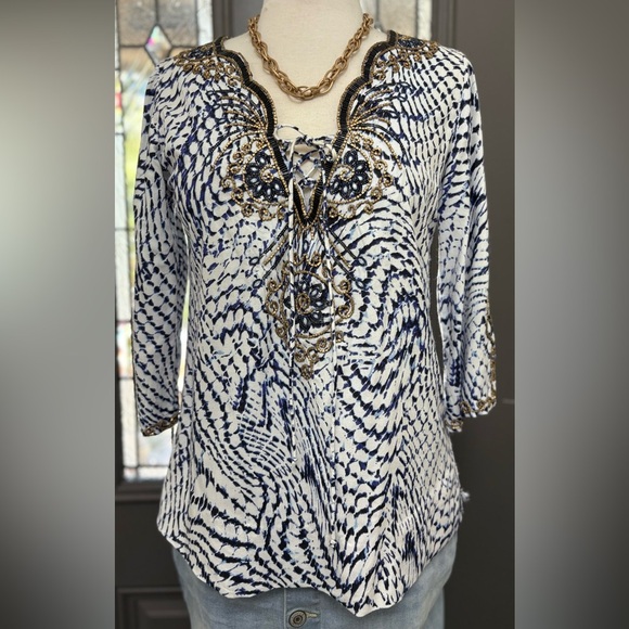 Soft Surroundings Women’s South Beach Beaded Tunic - Picture 2 of 13